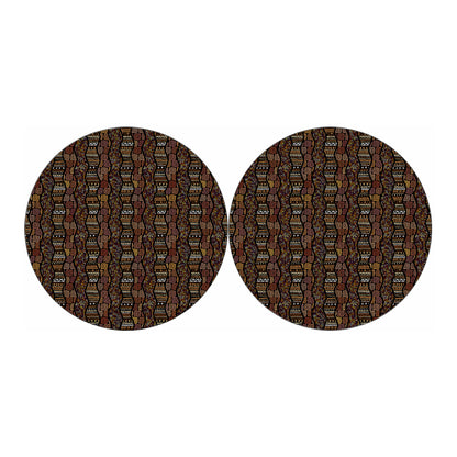 African Afro Inspired Pattern Print Car Coasters