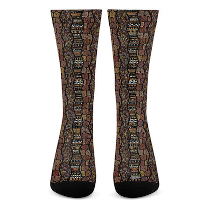 African Afro Inspired Pattern Print Crew Socks
