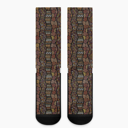 African Afro Inspired Pattern Print Crew Socks