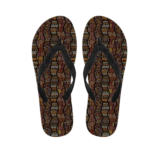 African Afro Inspired Pattern Print Flip Flops