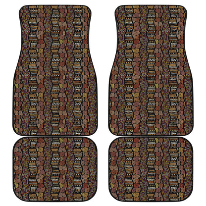 African Afro Inspired Pattern Print Front and Back Car Floor Mats