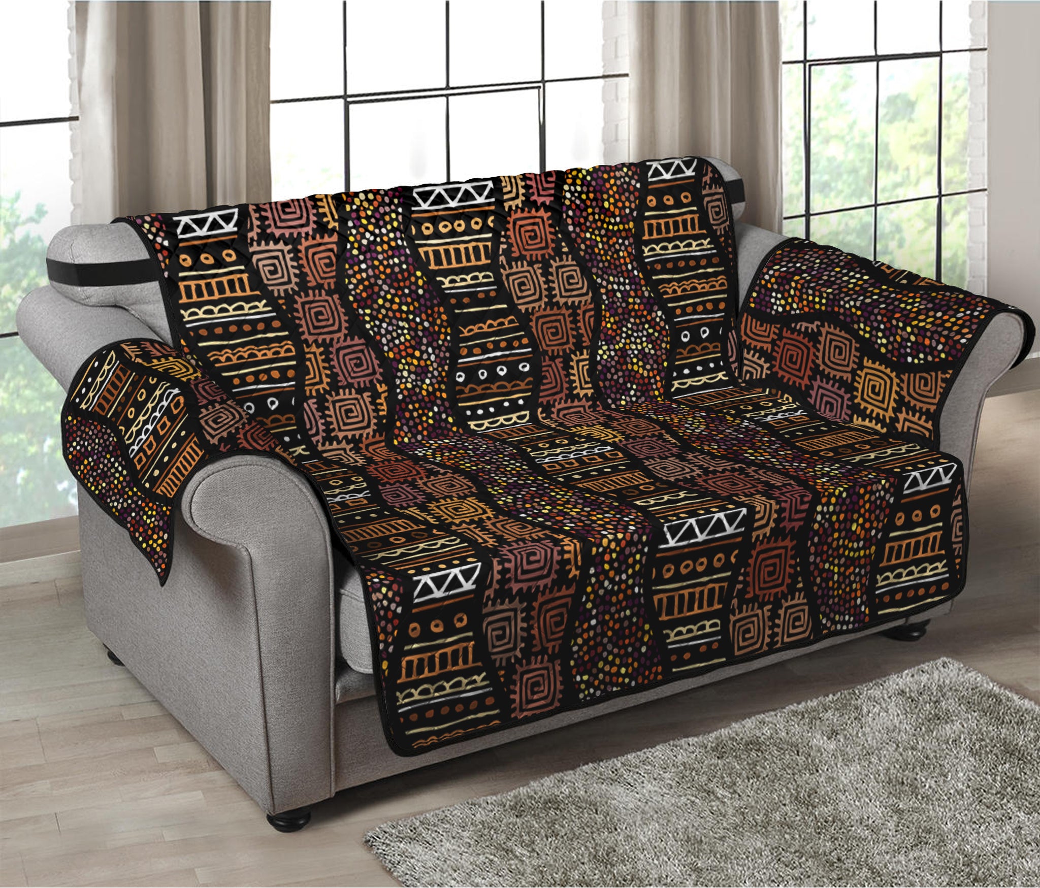 African Afro Inspired Pattern Print Loveseat Protector