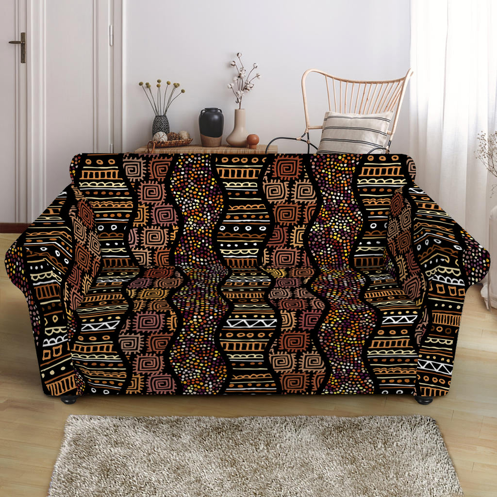 African Afro Inspired Pattern Print Loveseat Slipcover