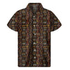 African Afro Inspired Pattern Print Men's Short Sleeve Shirt