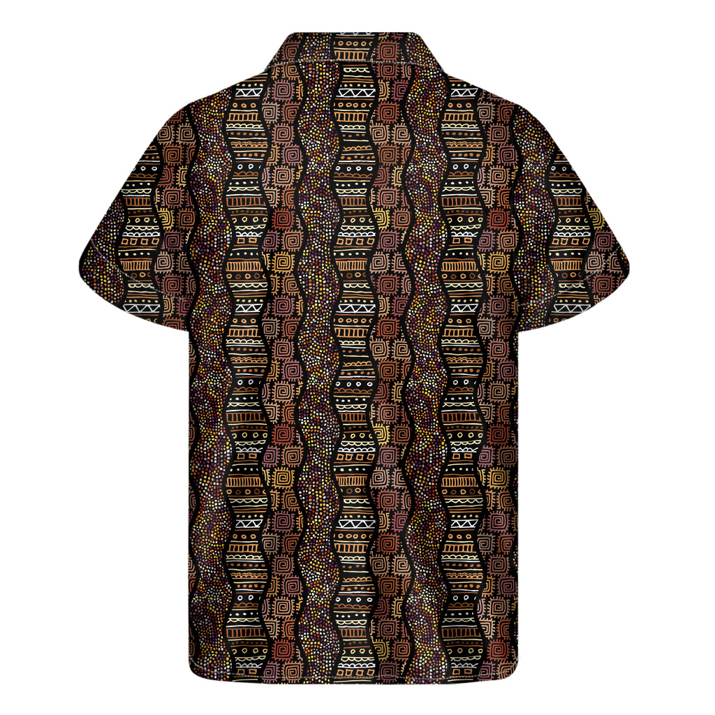 African Afro Inspired Pattern Print Men's Short Sleeve Shirt