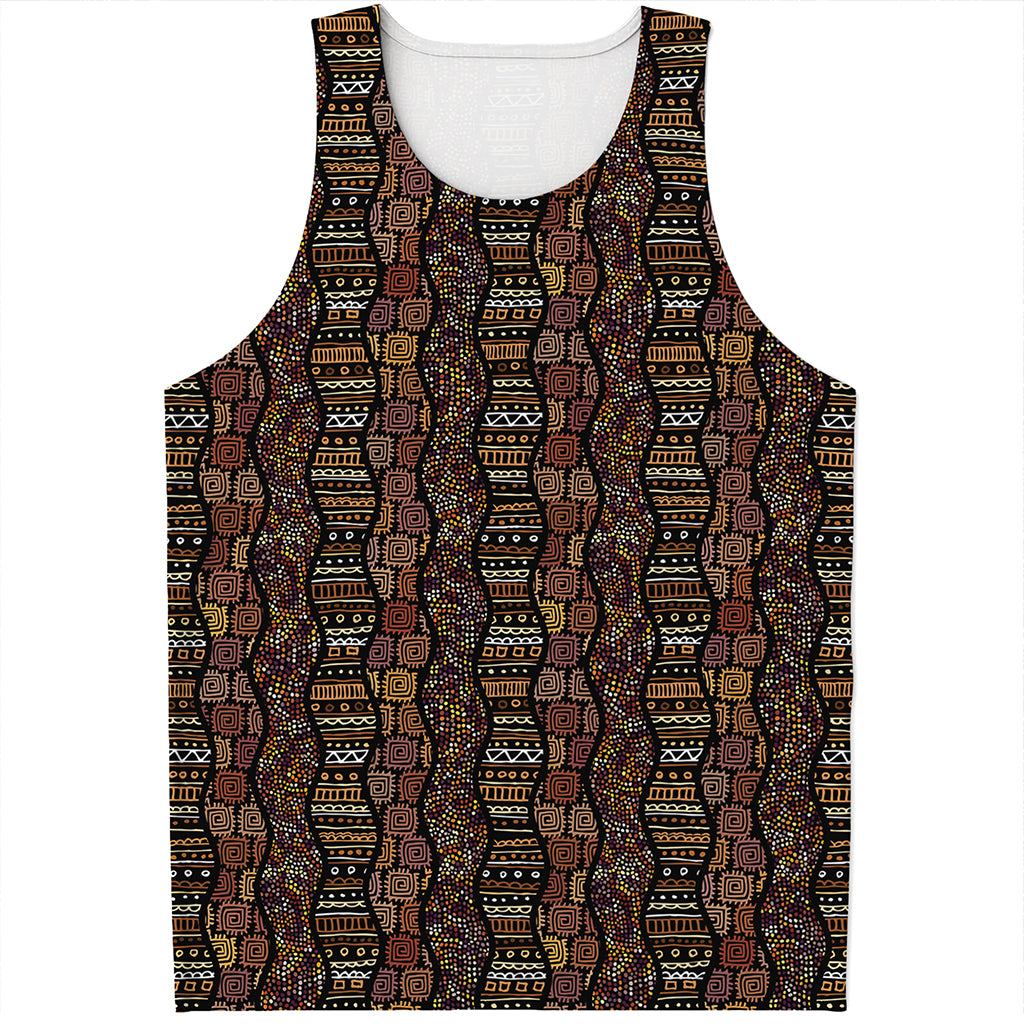 African Afro Inspired Pattern Print Men's Tank Top