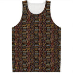 African Afro Inspired Pattern Print Men's Tank Top