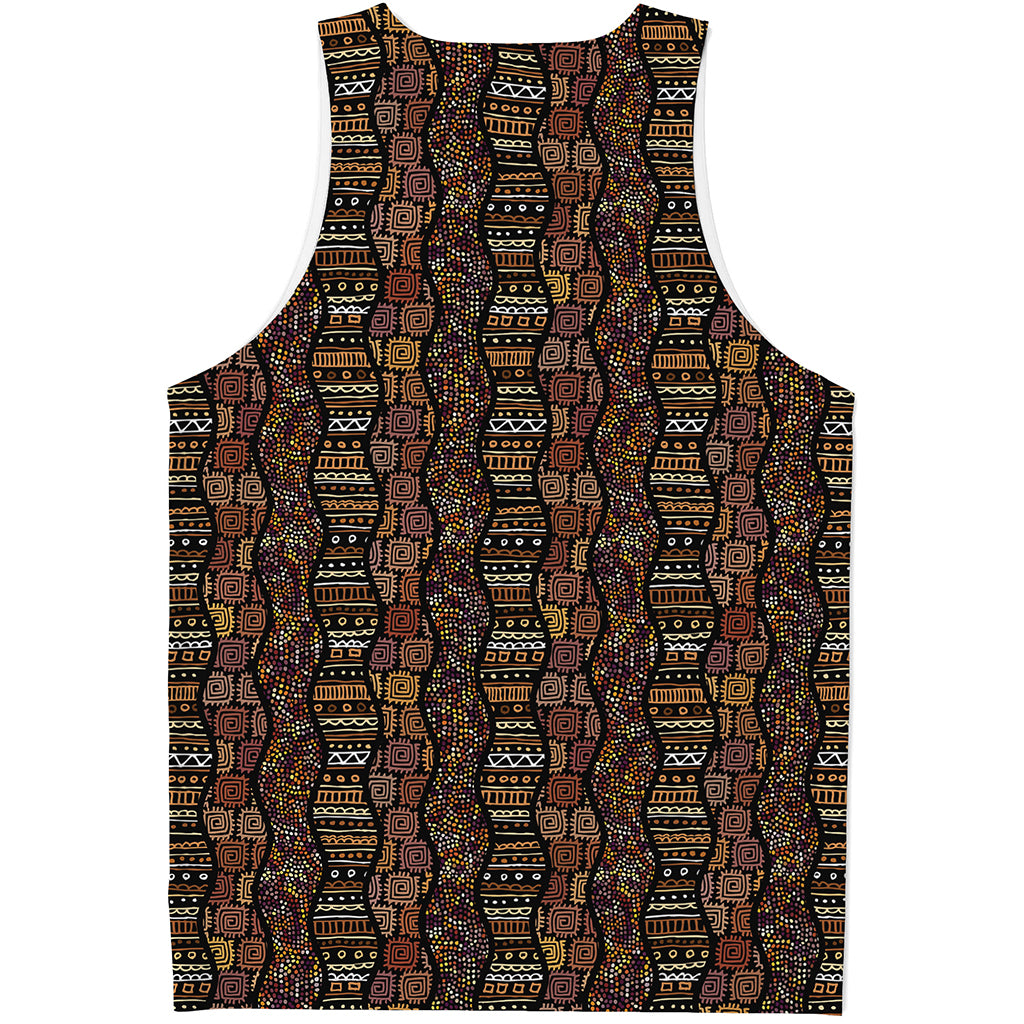 African Afro Inspired Pattern Print Men's Tank Top