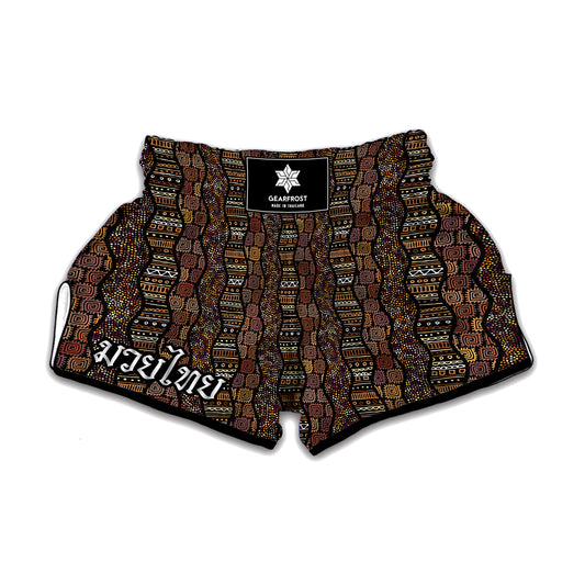 African Afro Inspired Pattern Print Muay Thai Boxing Shorts