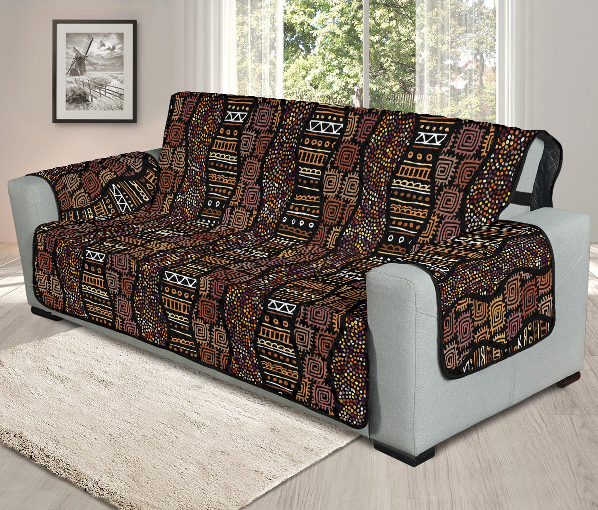 African Afro Inspired Pattern Print Oversized Sofa Protector