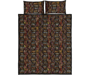 African Afro Inspired Pattern Print Quilt Bed Set