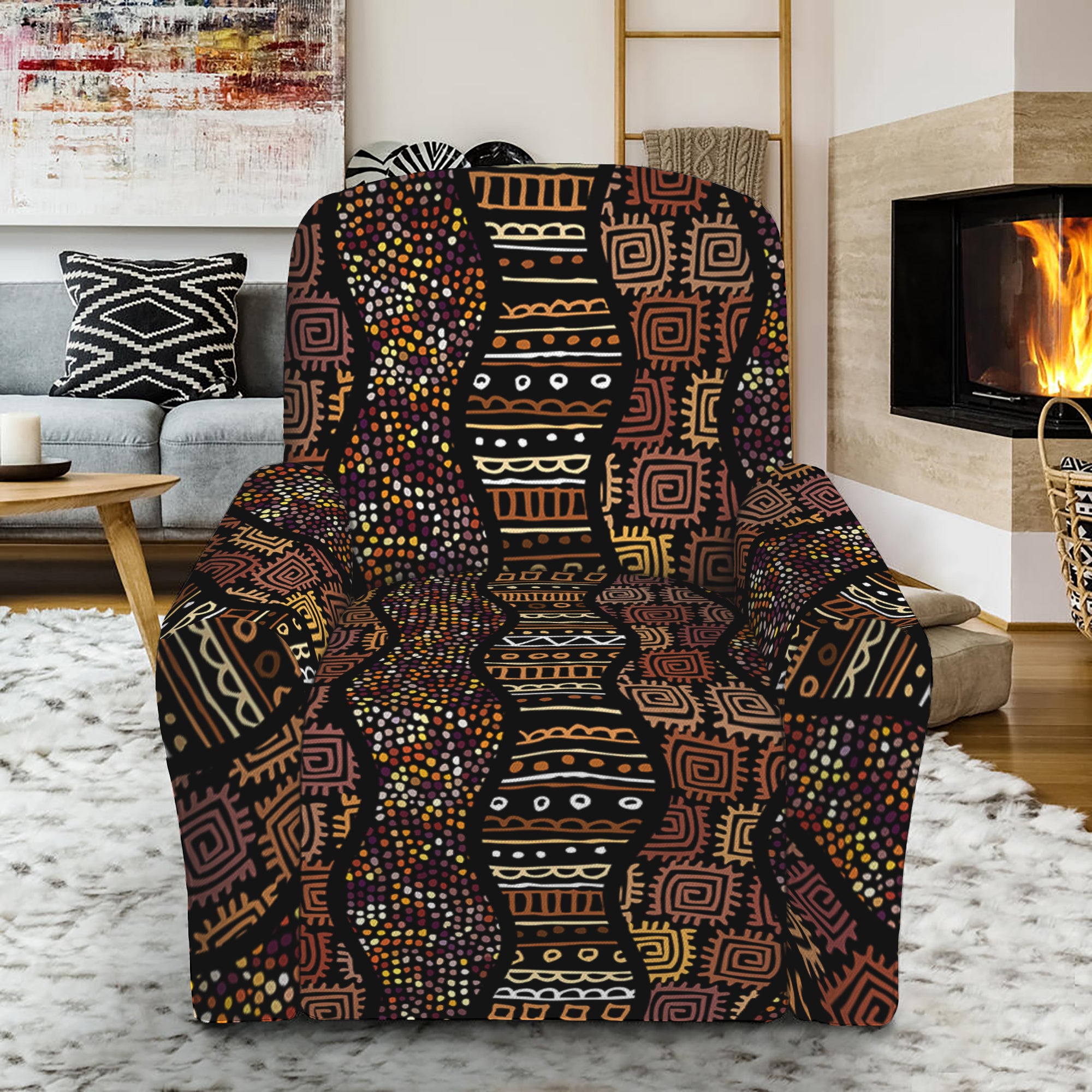 African Afro Inspired Pattern Print Recliner Slipcover