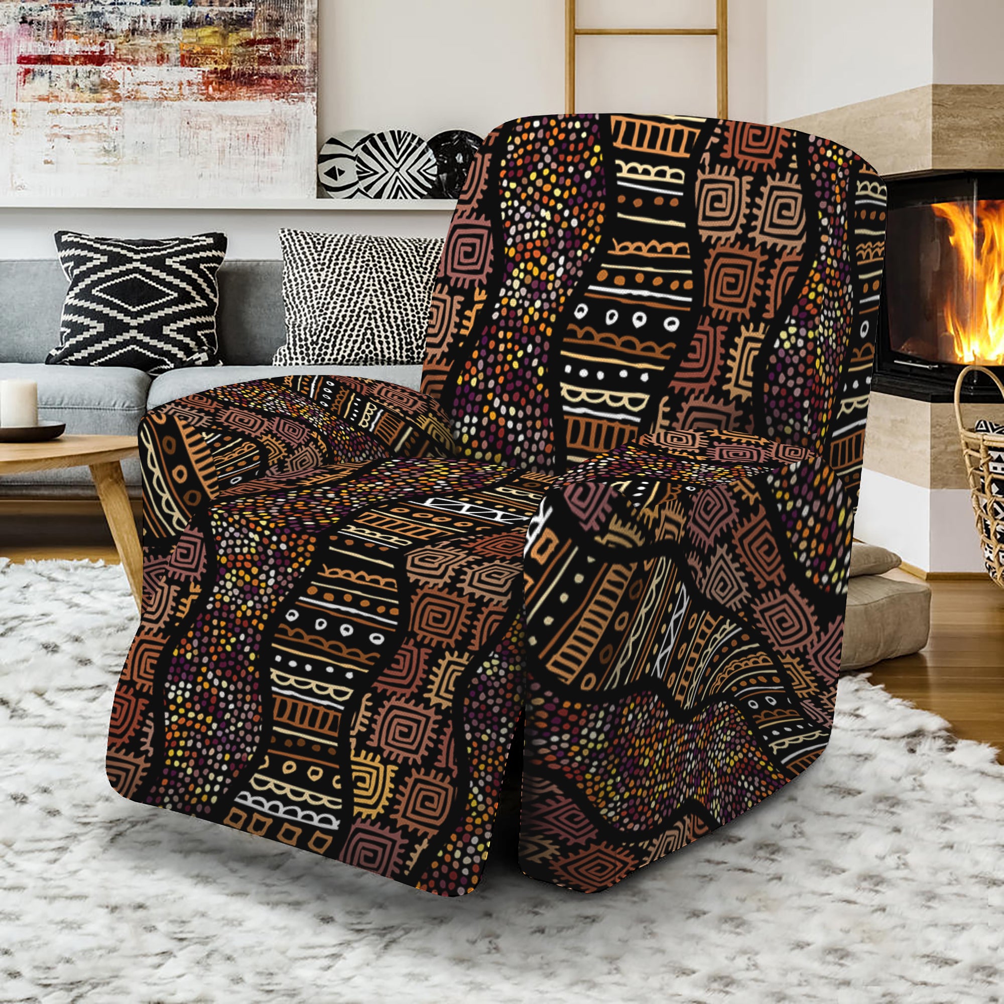 African Afro Inspired Pattern Print Recliner Slipcover