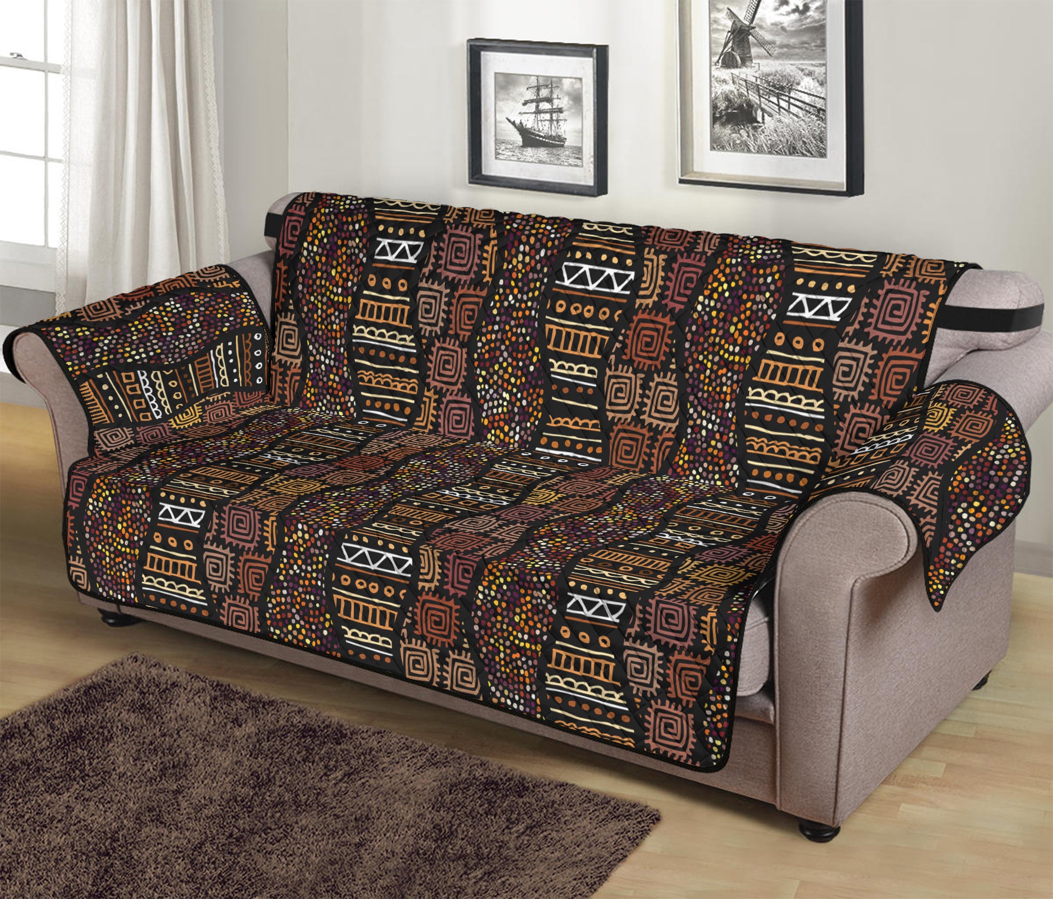 African Afro Inspired Pattern Print Sofa Protector