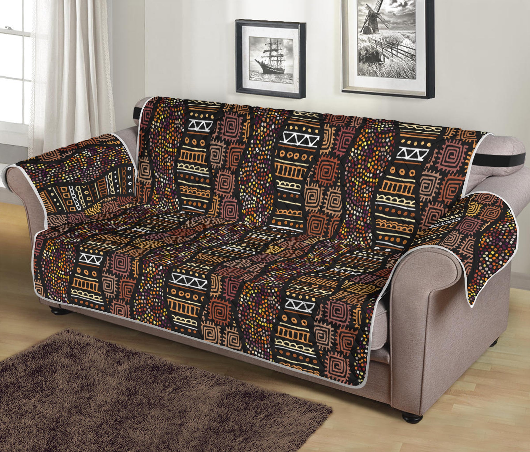 African Afro Inspired Pattern Print Sofa Protector