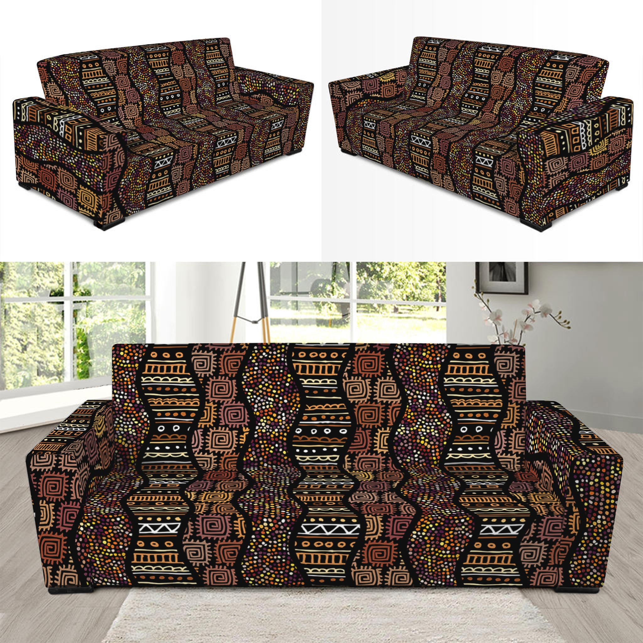 African Afro Inspired Pattern Print Sofa Slipcover