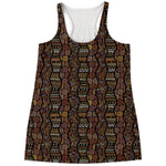 African Afro Inspired Pattern Print Women's Racerback Tank Top