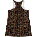 African Afro Inspired Pattern Print Women's Racerback Tank Top