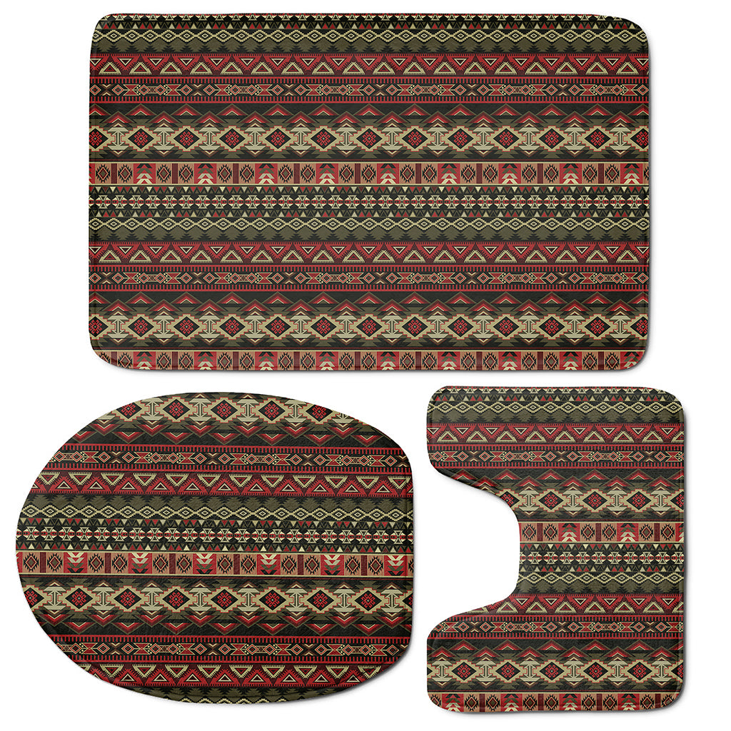 African Ethnic Pattern Print 3 Piece Bath Mat Set