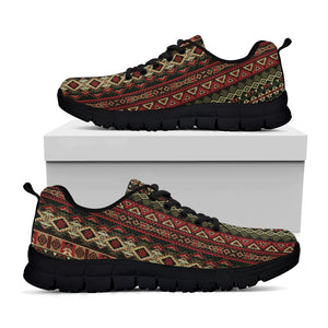 African Ethnic Pattern Print Black Sneakers