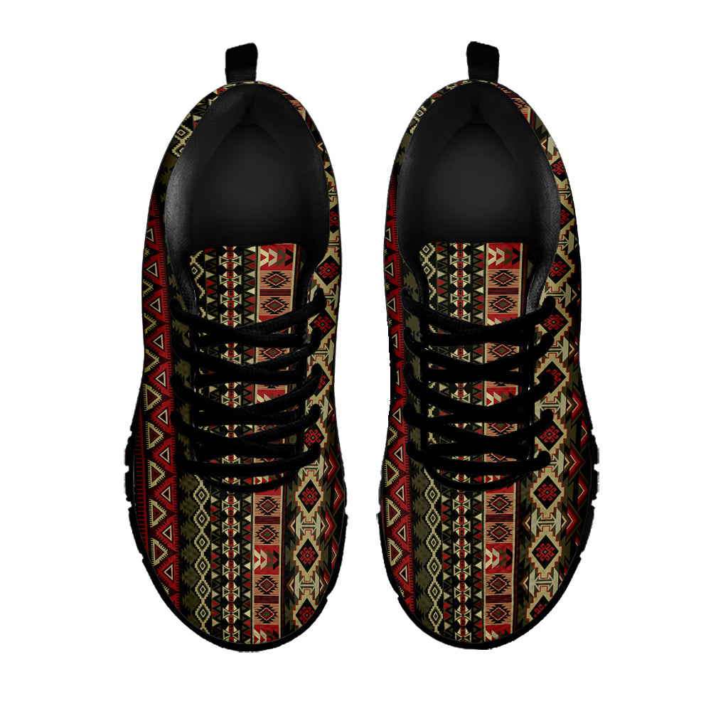 African Ethnic Pattern Print Black Sneakers