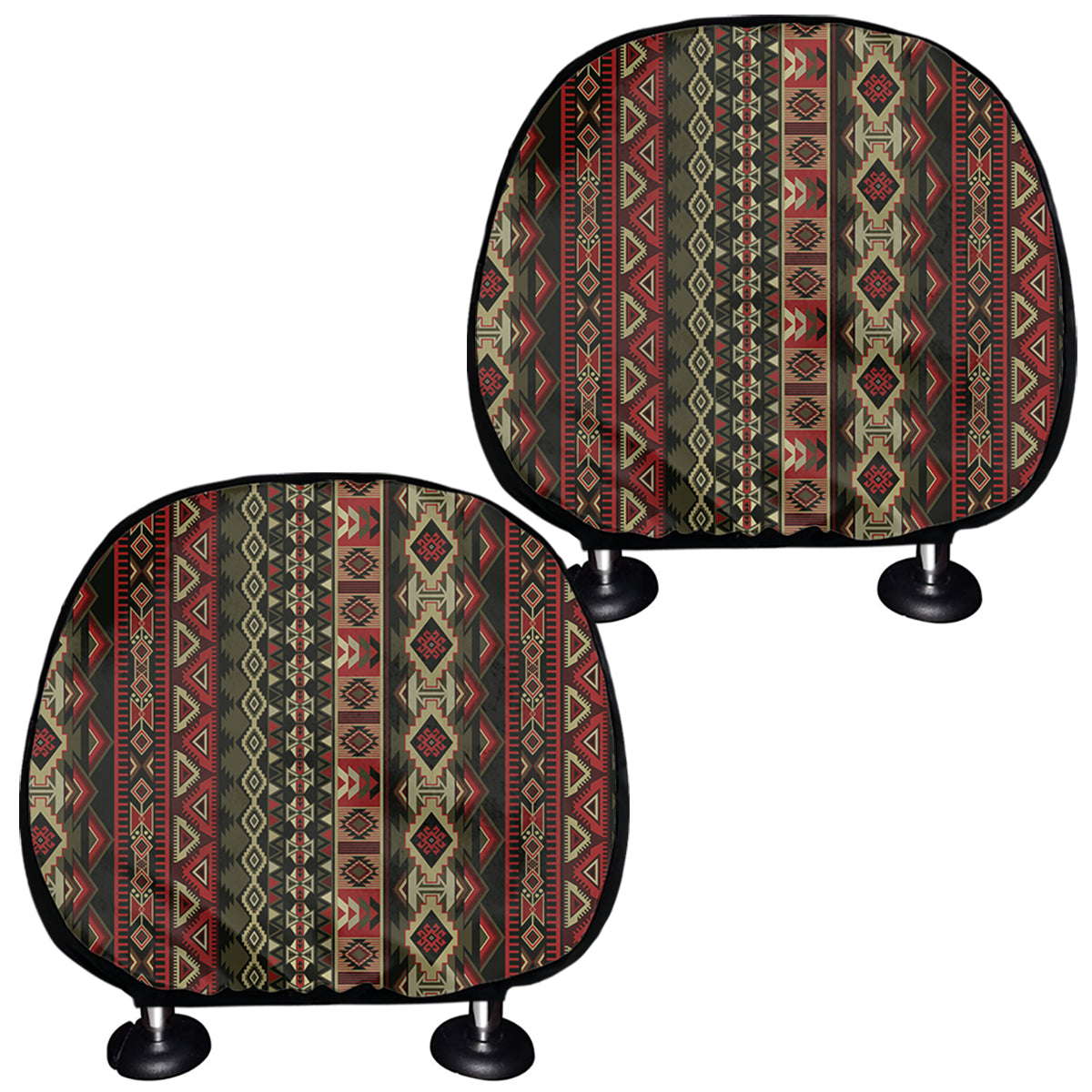 African Ethnic Pattern Print Car Headrest Covers