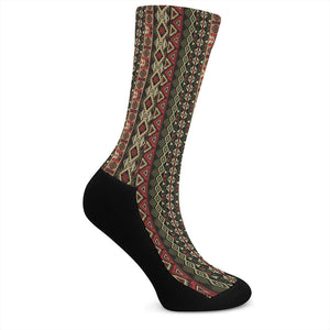 African Ethnic Pattern Print Crew Socks