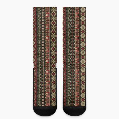 African Ethnic Pattern Print Crew Socks