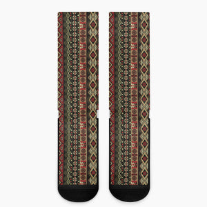 African Ethnic Pattern Print Crew Socks