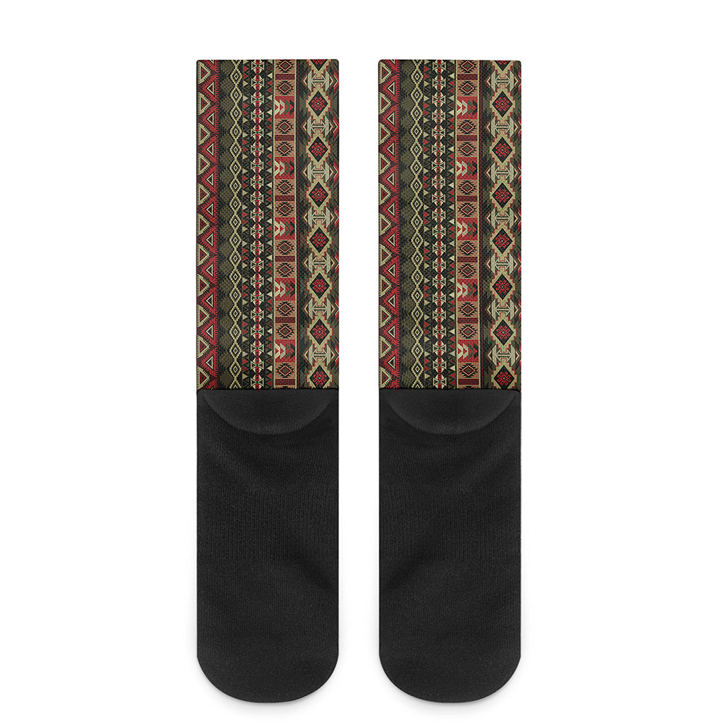 African Ethnic Pattern Print Crew Socks