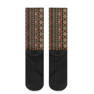 African Ethnic Pattern Print Crew Socks