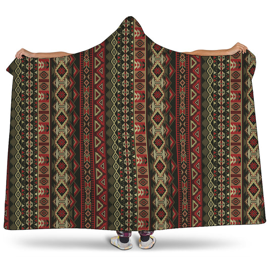 African Ethnic Pattern Print Hooded Blanket