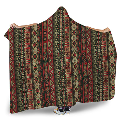 African Ethnic Pattern Print Hooded Blanket