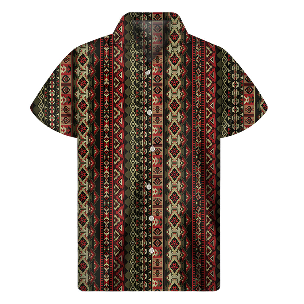 African Ethnic Pattern Print Men's Short Sleeve Shirt