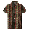 African Ethnic Pattern Print Men's Short Sleeve Shirt