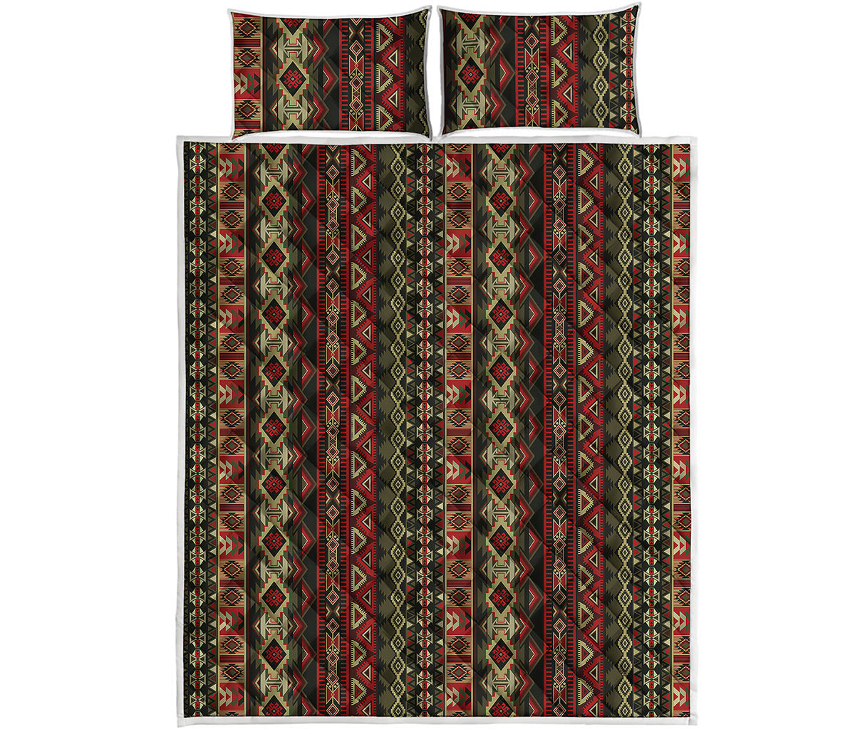 African Ethnic Pattern Print Quilt Bed Set