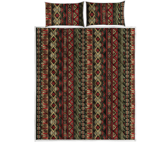 African Ethnic Pattern Print Quilt Bed Set
