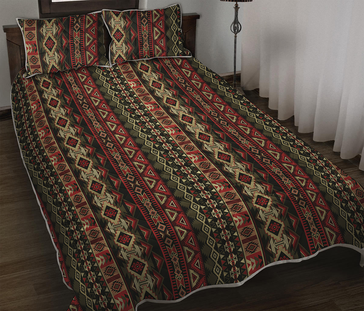 African Ethnic Pattern Print Quilt Bed Set