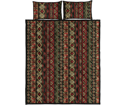 African Ethnic Pattern Print Quilt Bed Set