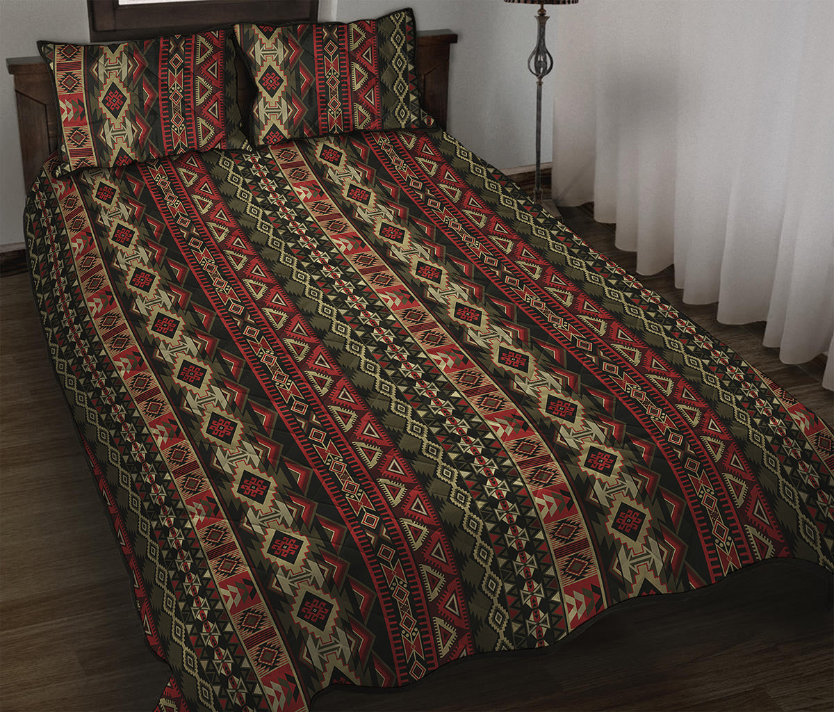 African Ethnic Pattern Print Quilt Bed Set