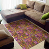 African Ethnic Tribal Inspired Print Area Rug