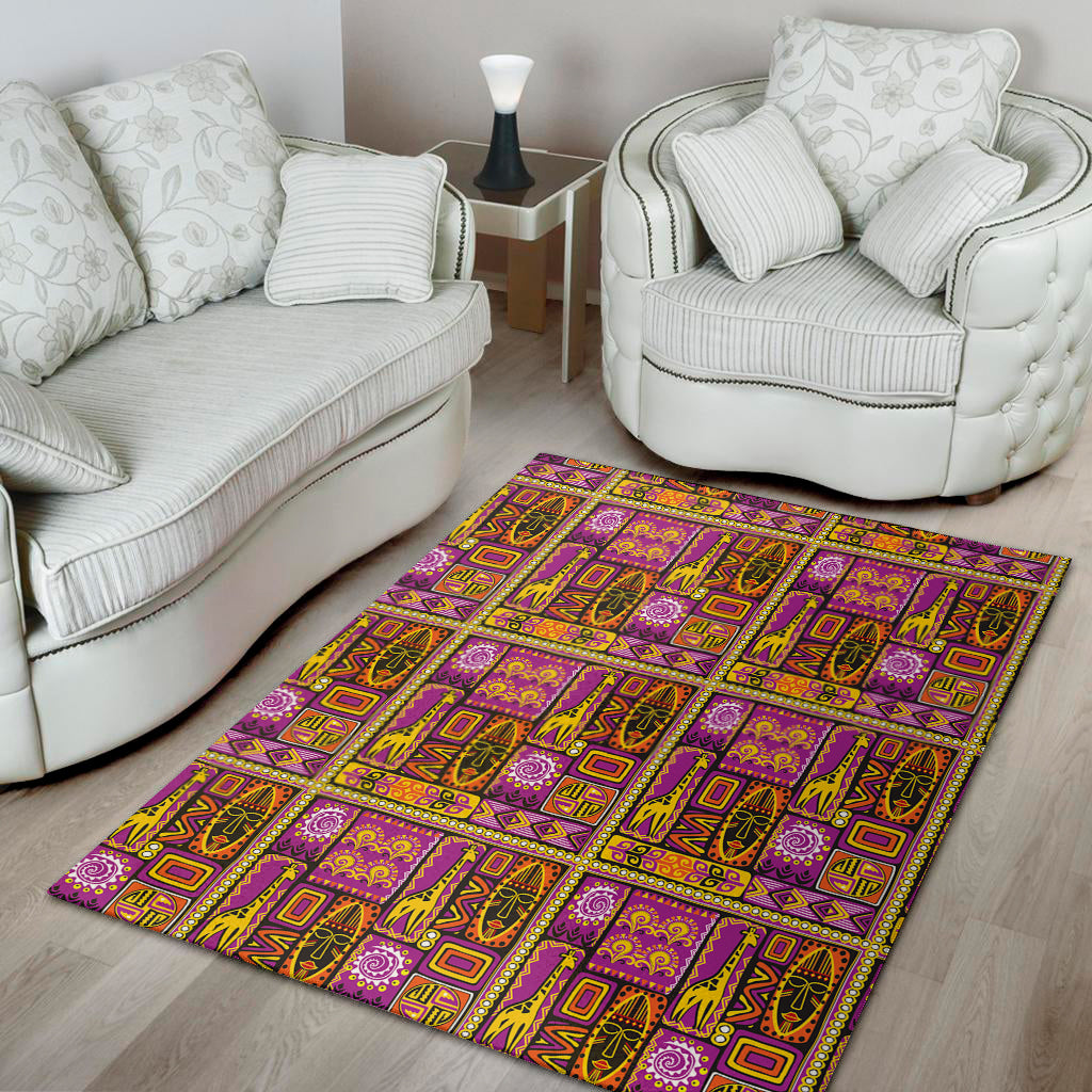 African Ethnic Tribal Inspired Print Area Rug