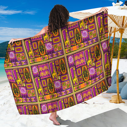 African Ethnic Tribal Inspired Print Beach Sarong Wrap