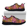 African Ethnic Tribal Inspired Print Black Sneakers