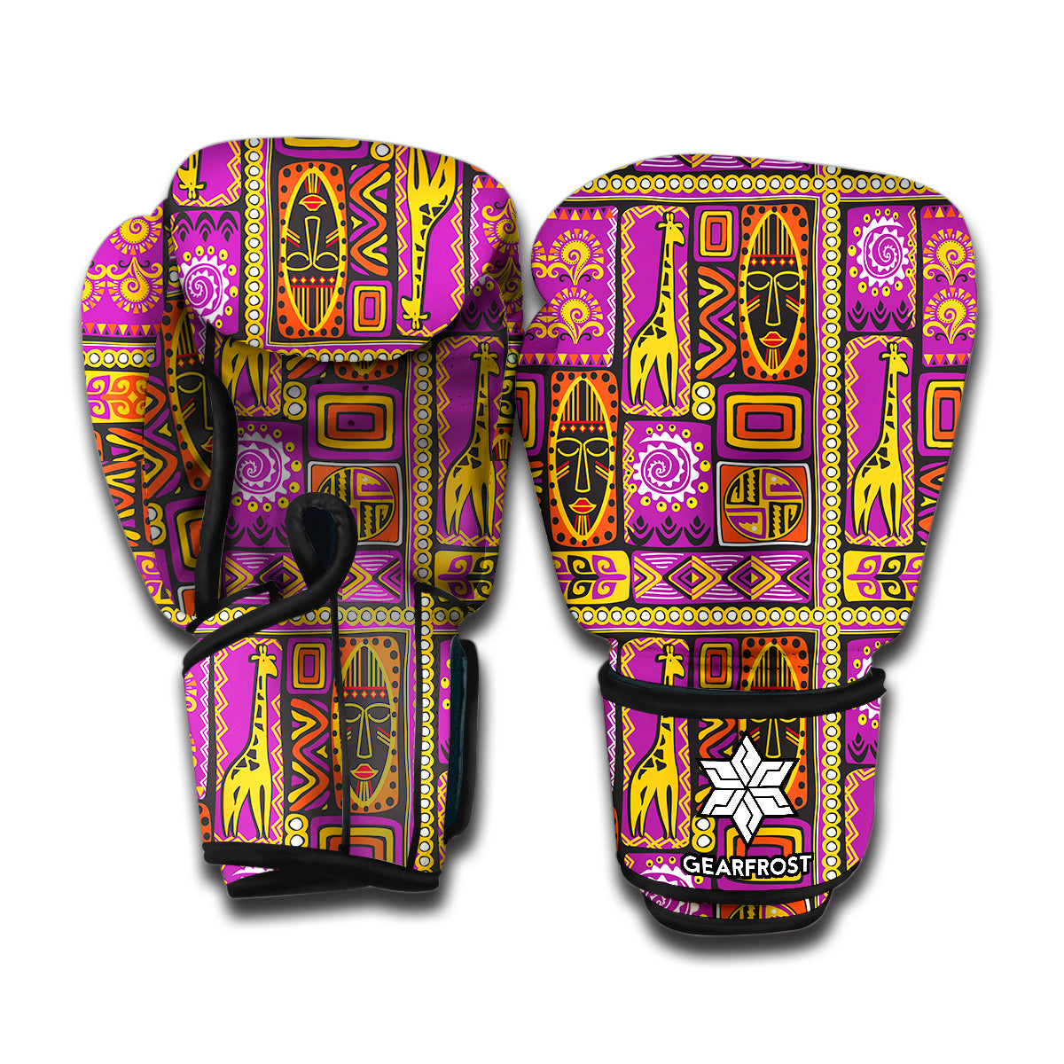 African Ethnic Tribal Inspired Print Boxing Gloves