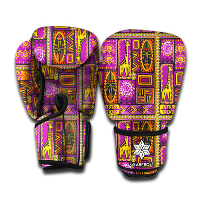 African Ethnic Tribal Inspired Print Boxing Gloves