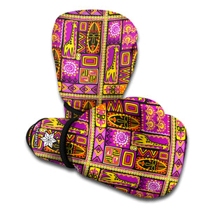 African Ethnic Tribal Inspired Print Boxing Gloves