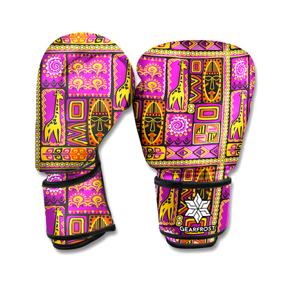 African Ethnic Tribal Inspired Print Boxing Gloves
