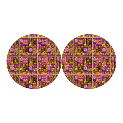 African Ethnic Tribal Inspired Print Car Coasters