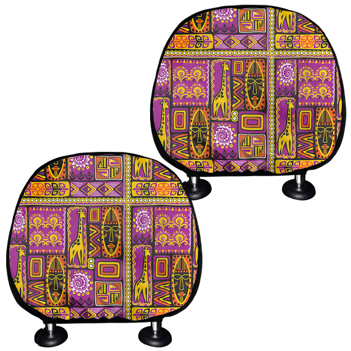 African Ethnic Tribal Inspired Print Car Headrest Covers